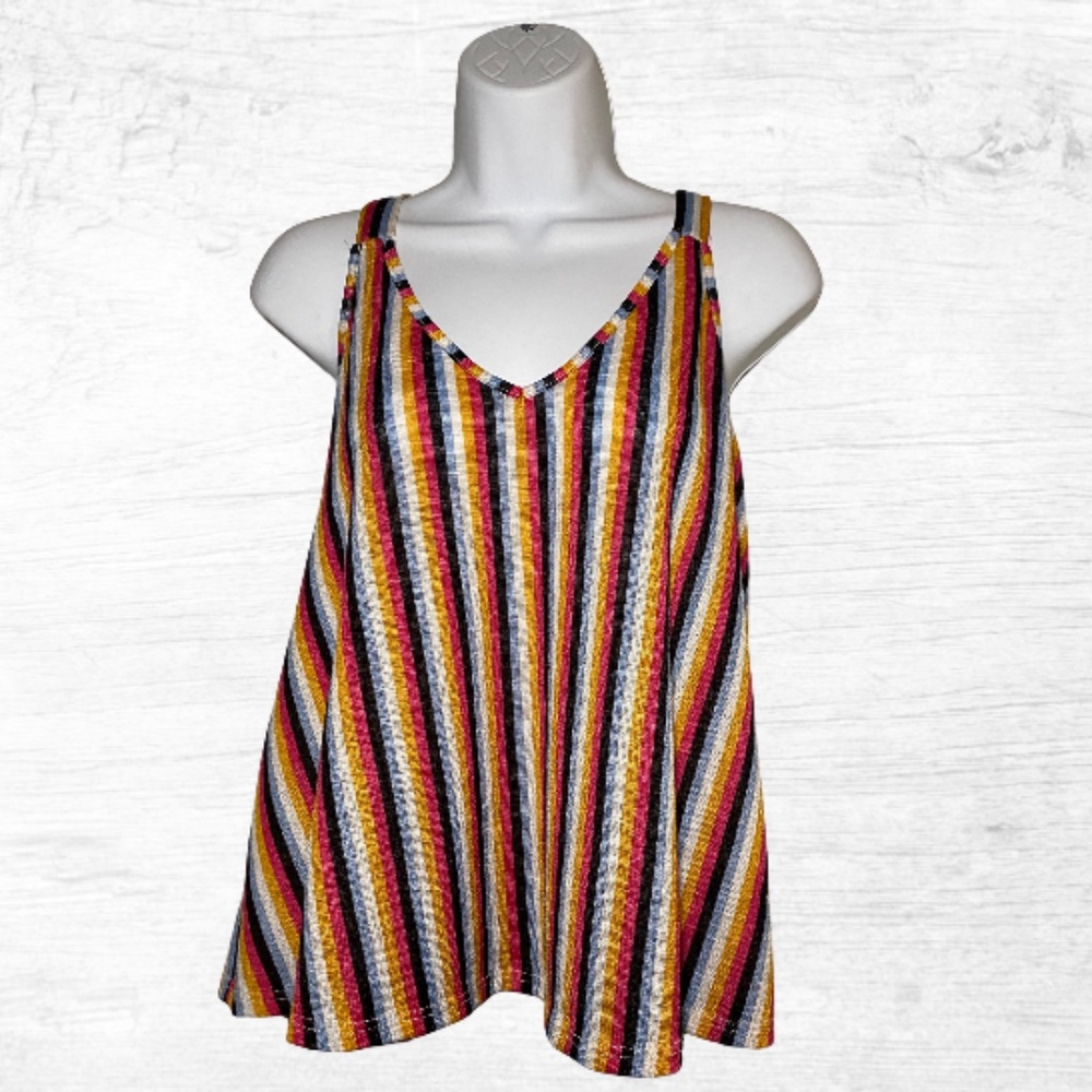 ➕Sleeveless Striped Tee